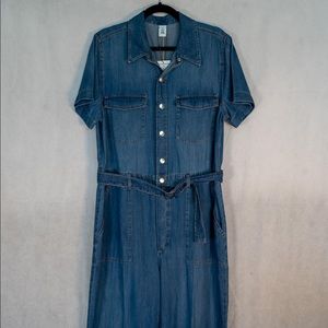 H&M denim belted jumpsuit